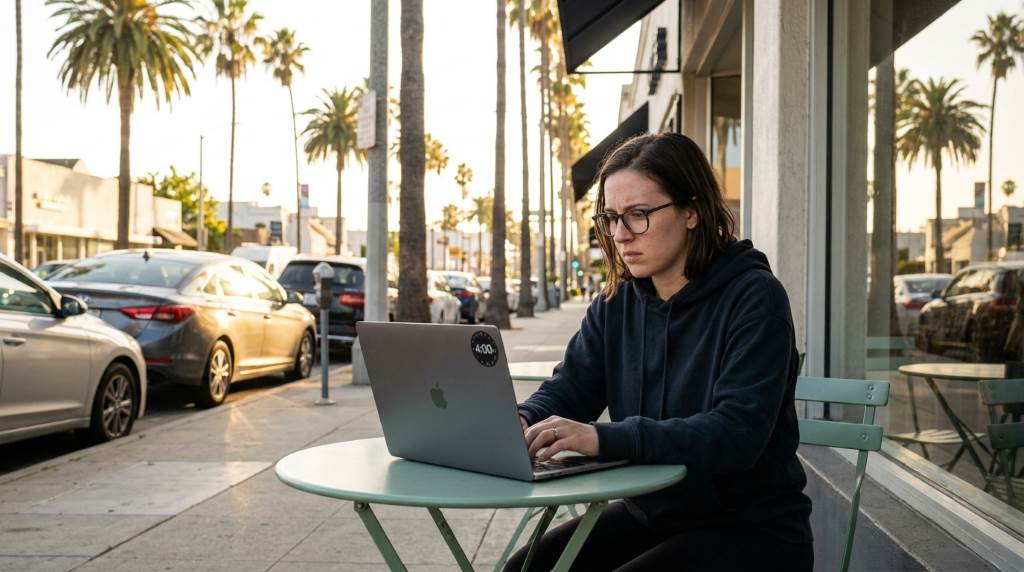 Busy overnight coffee shop atmosphere inspiring Los Angeles remote workers