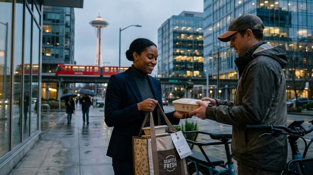 Customized food delivery service in Seattle apartment kitchen