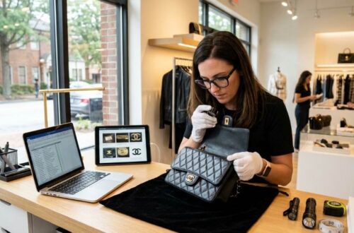 Designer handbag authentication process in Atlanta consignment store