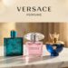 Luxury branded fragrances collection with Versace perfume bottles